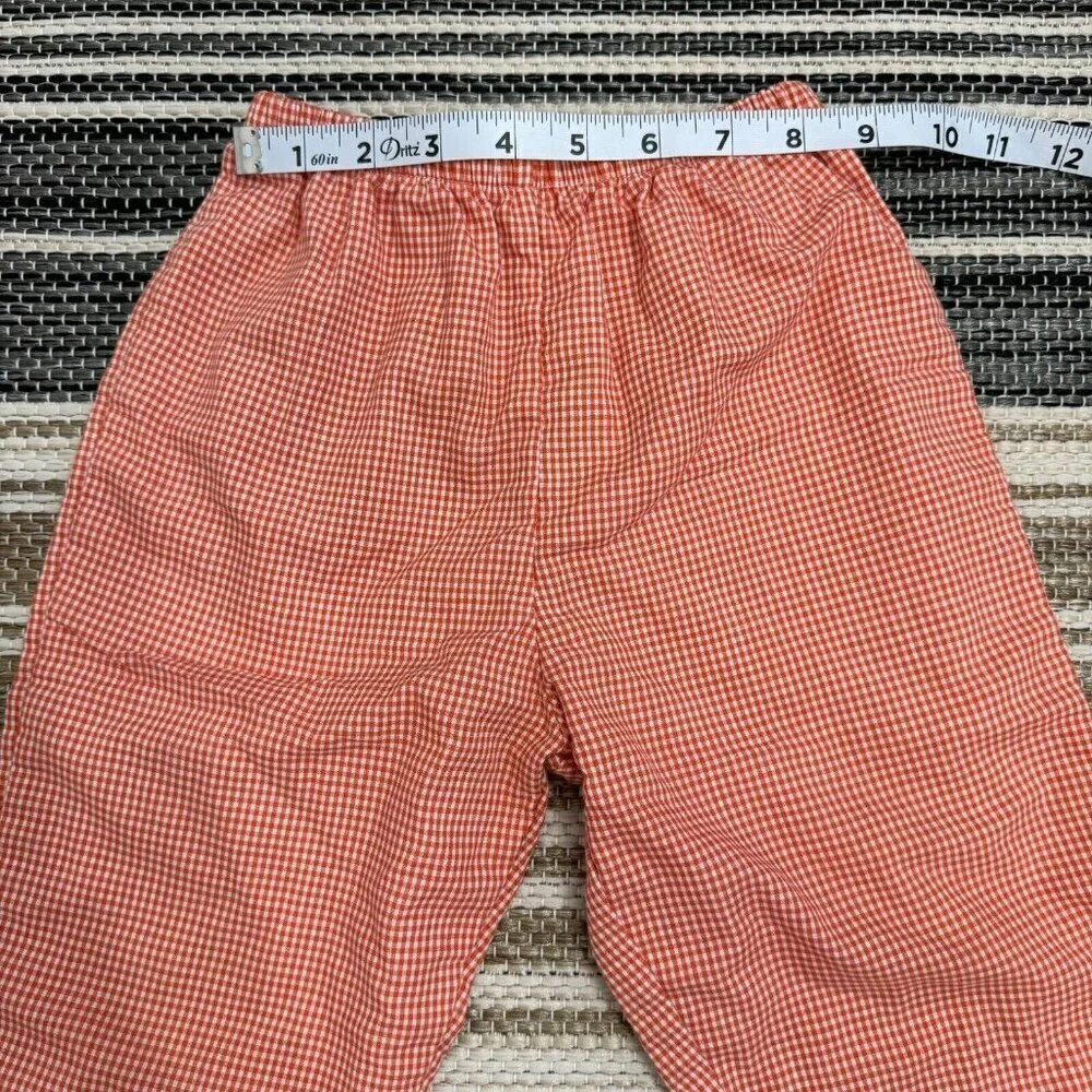 Mulberry St. Outfit Reversible Top Embroidered Gingham Halloween Orange Size 2